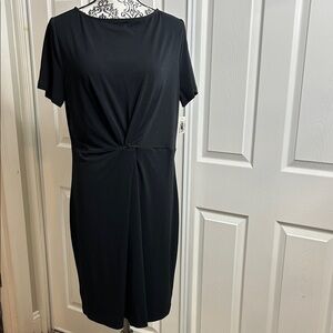 Lark & Ro Black Twist Mini Dress 16 New Simple Chic